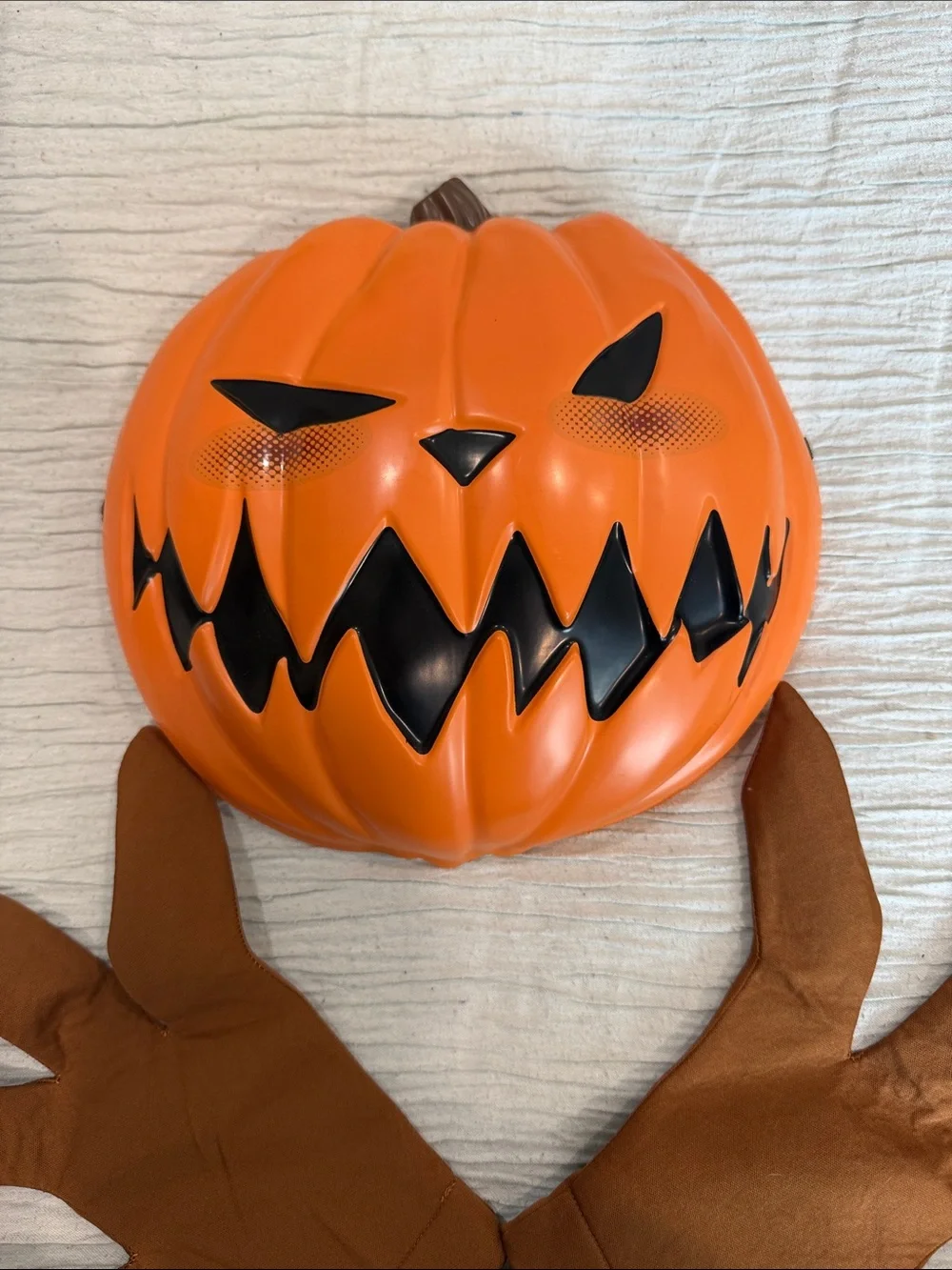 Kids Pumpkin Jack-O'-Lantern Costume Set with Brown Gloves - Unbranded